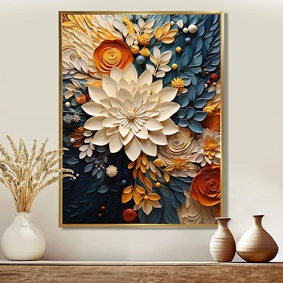 Teal and Orange Botanical Motion – Modern Nature Swirl