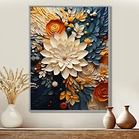 Teal and Orange Botanical Motion – Modern Nature Swirl