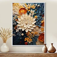 Teal and Orange Botanical Motion – Modern Nature Swirl