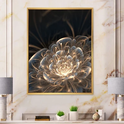 Fractal Flower with Golden Rays  Canvas Art Print