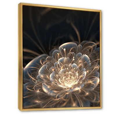 Fractal Flower with Golden Rays  Canvas Art Print