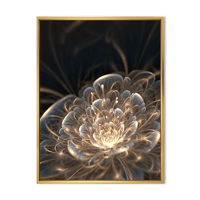 Fractal Flower with Golden Rays  Canvas Art Print