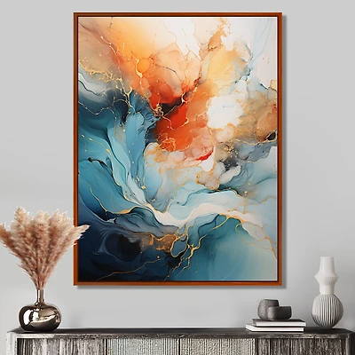 Bold Flow Collage – Teal and Orange Dynamic Abstract