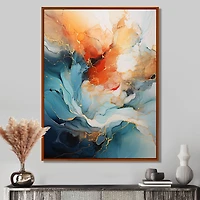 Bold Flow Collage – Teal and Orange Dynamic Abstract