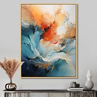 Bold Flow Collage – Teal and Orange Dynamic Abstract