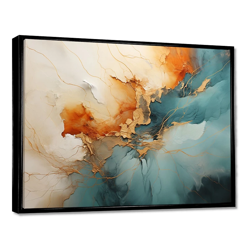Expression abstraite moderne turquoise et orange « Bold Energy »