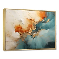 Bold Energy – Teal and Orange Modern Abstract Expression