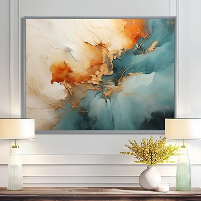 Bold Energy – Teal and Orange Modern Abstract Expression