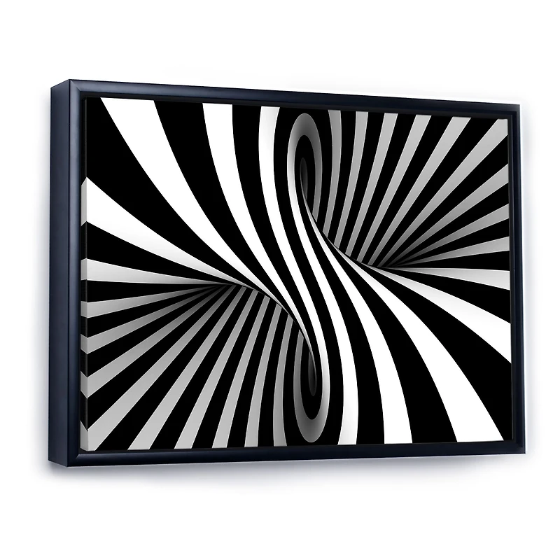 Black and White Spiral Digital Canvas Art Print