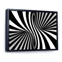 Black and White Spiral Digital Canvas Art Print
