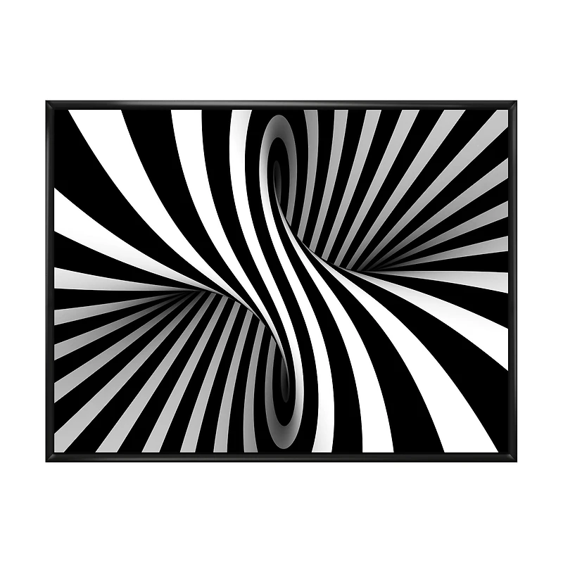 Black and White Spiral Digital Canvas Art Print