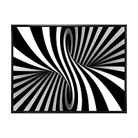 Black and White Spiral Digital Canvas Art Print