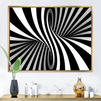 Black and White Spiral Digital Canvas Art Print