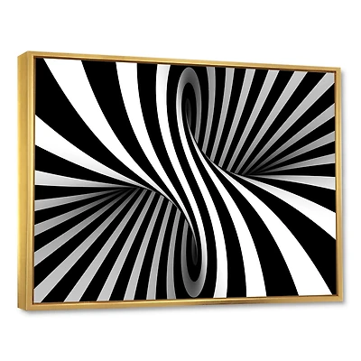 Black and White Spiral Digital Canvas Art Print