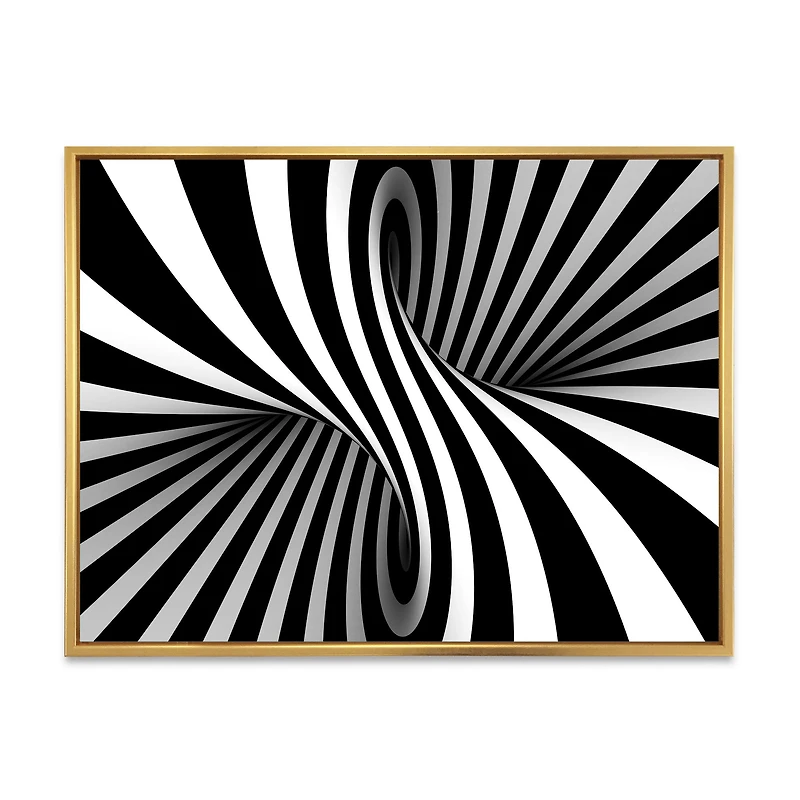 Black and White Spiral Digital Canvas Art Print