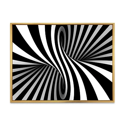 Black and White Spiral Digital Canvas Art Print