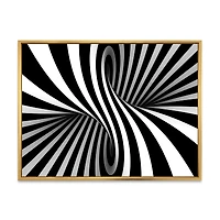 Black and White Spiral Digital Canvas Art Print