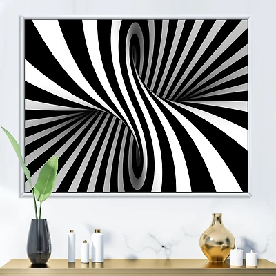 Black and White Spiral Digital Canvas Art Print
