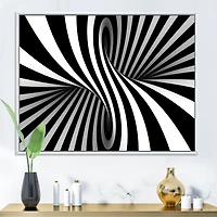 Black and White Spiral Digital Canvas Art Print