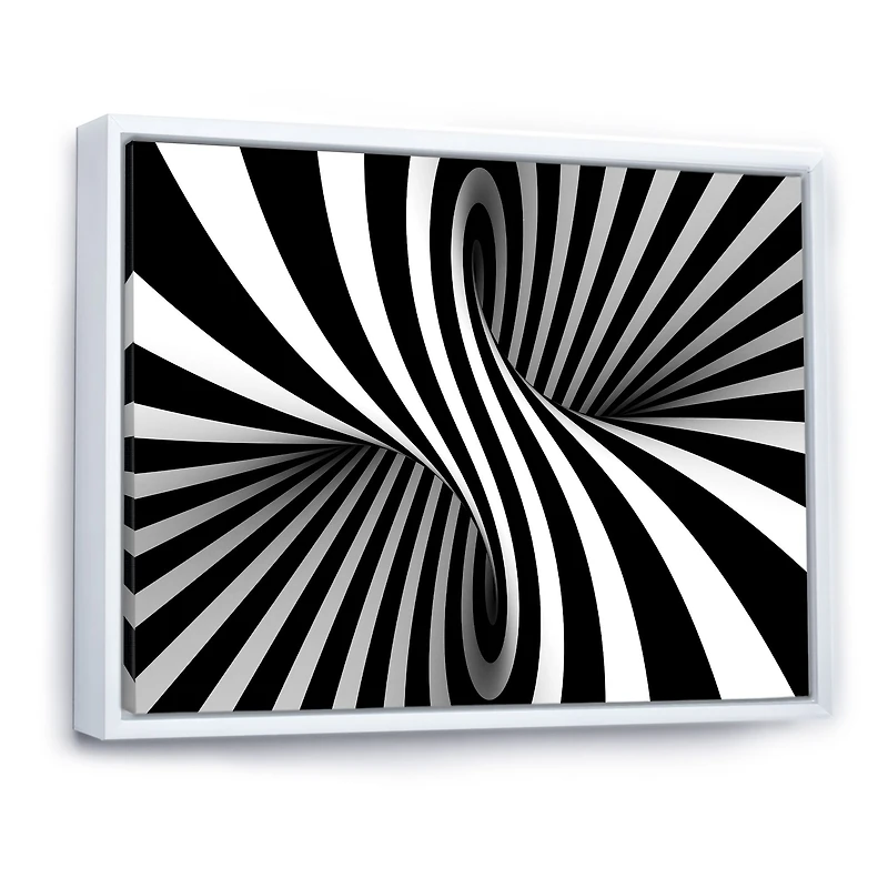 Black and White Spiral Digital Canvas Art Print