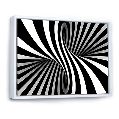 Black and White Spiral Digital Canvas Art Print