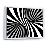 Black and White Spiral Digital Canvas Art Print