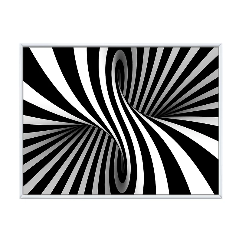 Black and White Spiral Digital Canvas Art Print