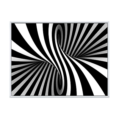 Black and White Spiral Digital Canvas Art Print