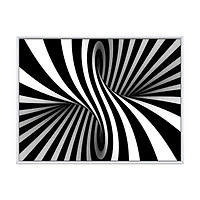 Black and White Spiral Digital Canvas Art Print