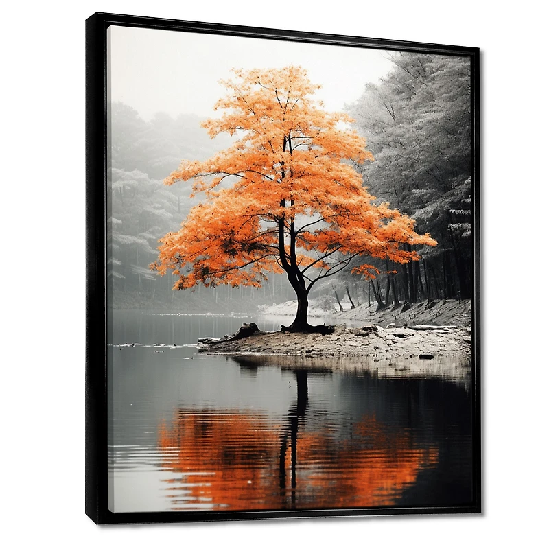 Paysage forestier serein orange et gris « Autumn Elegance »