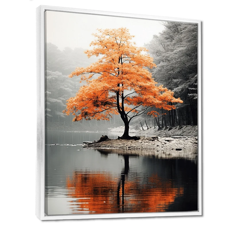 Autumn Elegance – Orange and Grey Forest Serenity