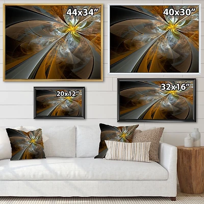 Toile imprimée « Symmetrical Yellow Fractal Flower »