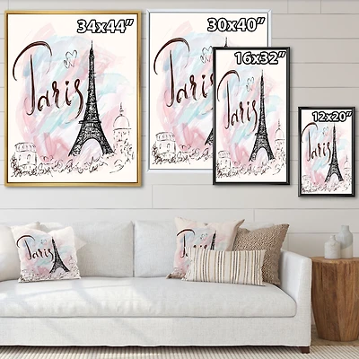 Toile « with Paris Eiffel Tower »