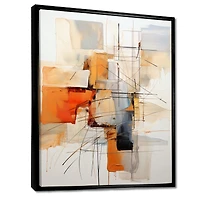 Composition expressionniste moderne orange et grise « Orange and Grey Lines »
