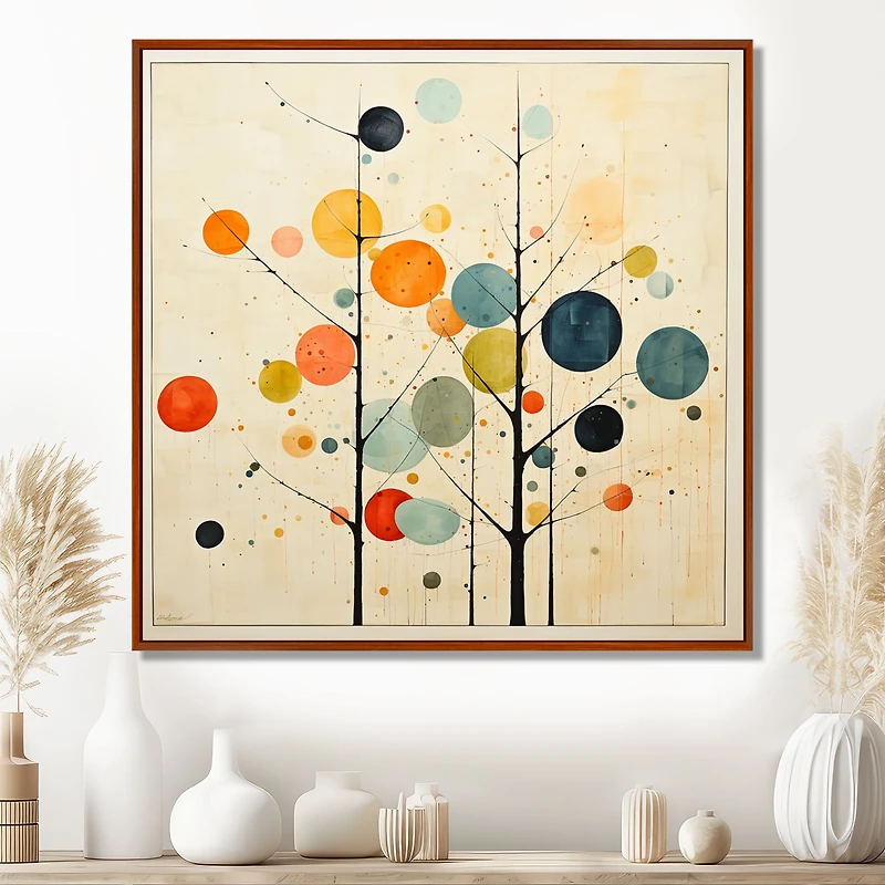 Mid-Century Minimalism – Beige Modern Abstract Art