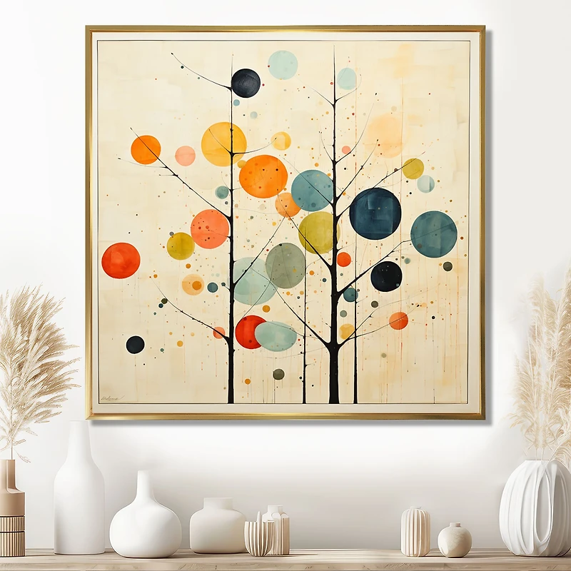 Art abstrait moderne beige « Mid-Century Minimalism »