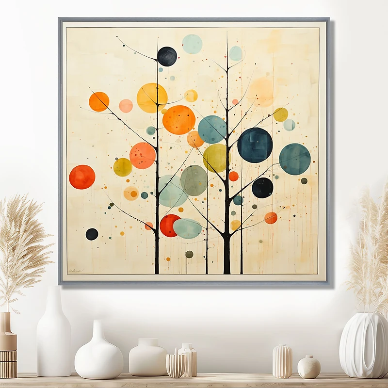 Mid-Century Minimalism – Beige Modern Abstract Art