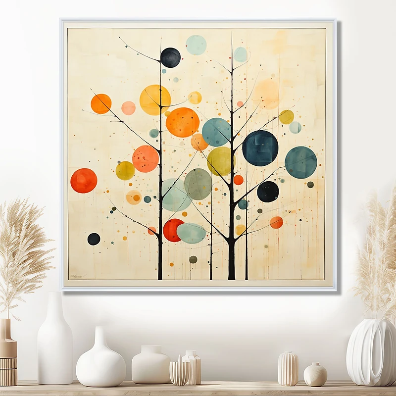 Mid-Century Minimalism – Beige Modern Abstract Art