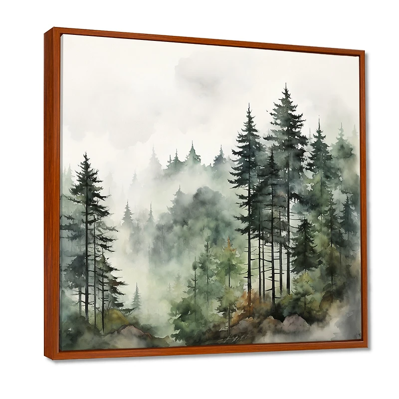 Misty Morning Pines – Tranquil Forest Landscape