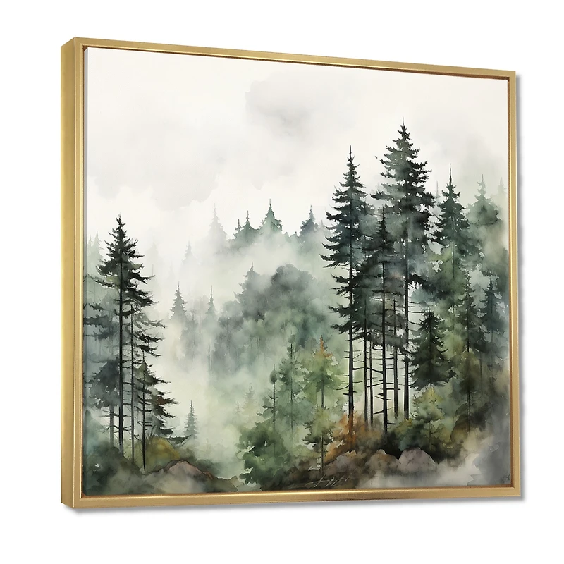 Misty Morning Pines – Tranquil Forest Landscape