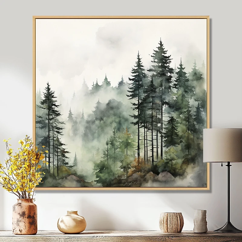 Paysage forestier paisible « Misty Morning Pines »