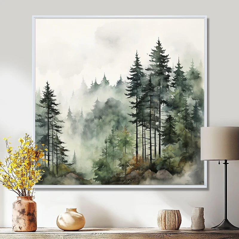 Paysage forestier paisible « Misty Morning Pines »