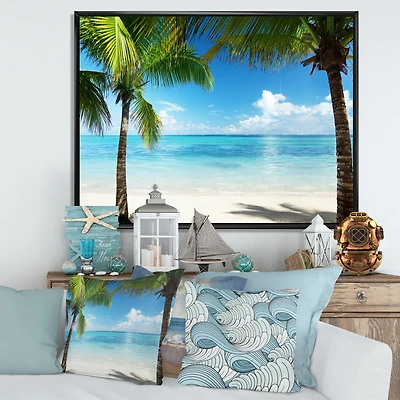 Palm Trees and Sea Canvas Wall Art