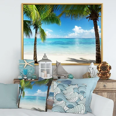 Palm Trees and Sea Canvas Wall Art