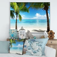 Palm Trees and Sea  Canvas Wall Art