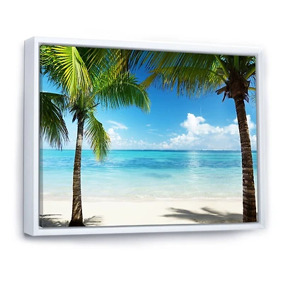 Palm Trees and Sea  Canvas Wall Art