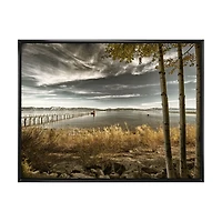 Pier Brown Lake Canvas Art Print