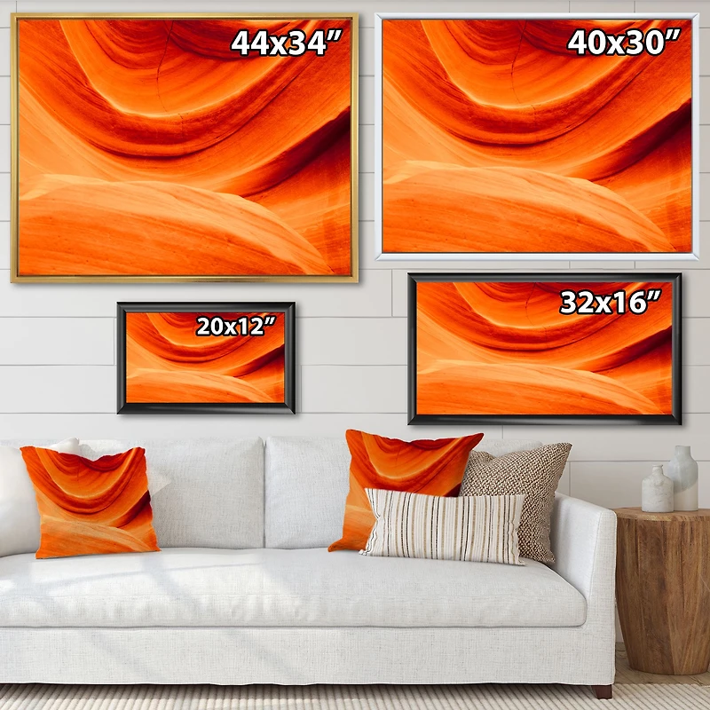 Antelope Canyon Orange Wall Canvas Print