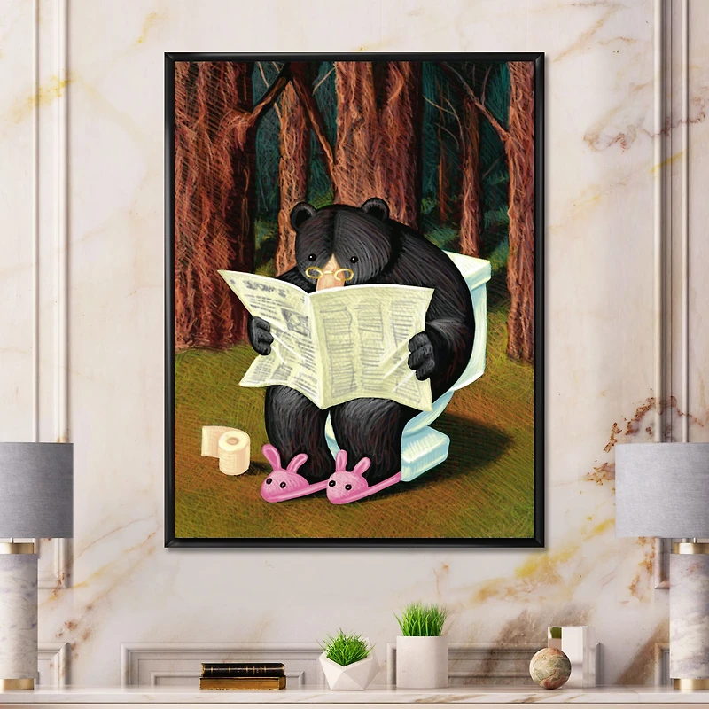Bear the Woods  Digital Art Canvas Print