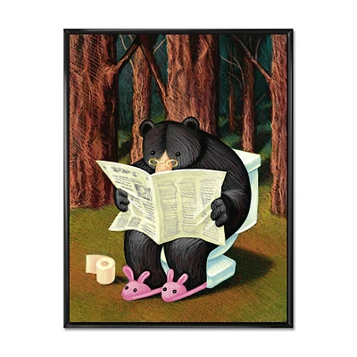 Bear the Woods Digital Art Canvas Print